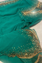 NAKUL SEN Emerald Green Embroidered Sharara Set