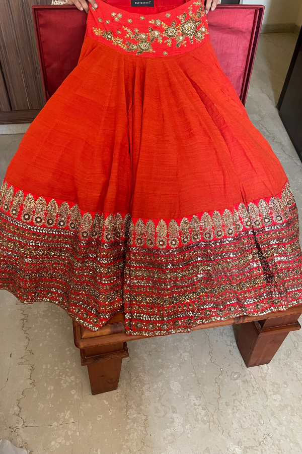 Sabyasachi red bridal lehenga