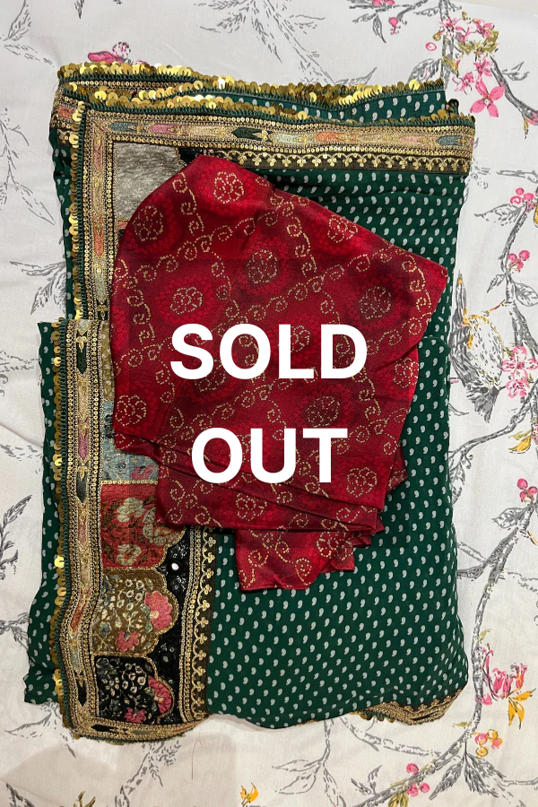 Sabyasachi Green chiffon saree