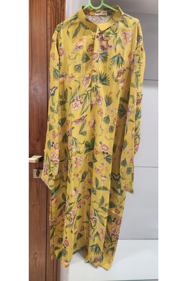 Mahima Mahajan Yellow Printed Kurta