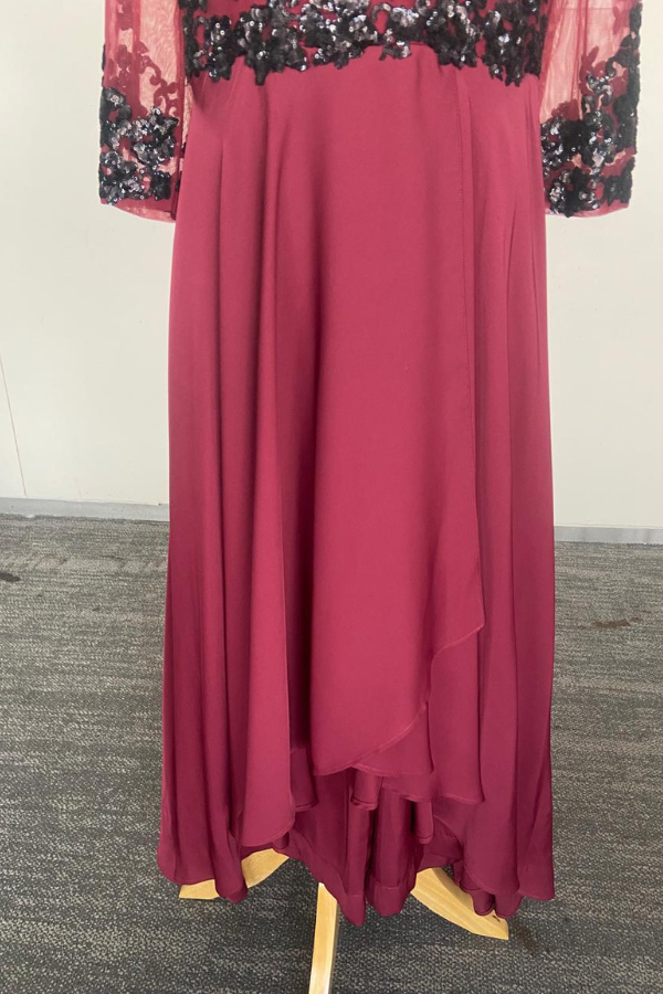 Neeta Lulla Burgundy Embellished Gown
