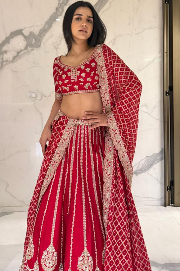 CRIMSON RED BRIDAL LEHENGA SET