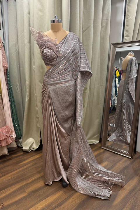 Blush 3D METALLIC SAREE