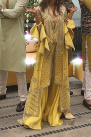 Sulakshana Monga yellow embroidered cape set