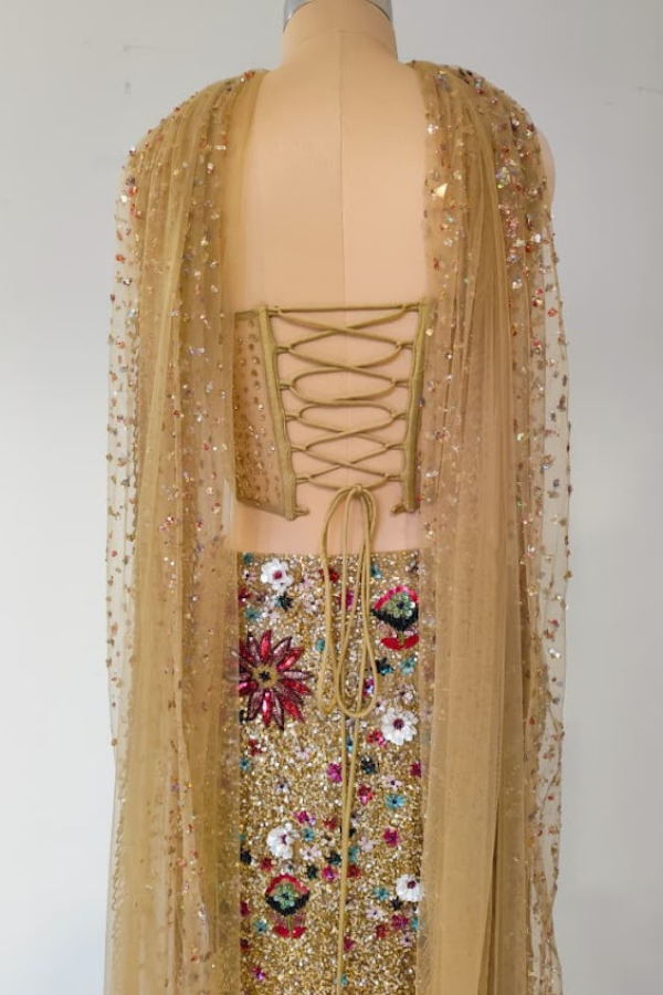 SEQUENCED FISH CUT LEHENGA SET