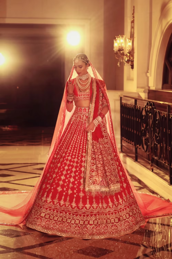 Manish Malhotra scarlet red lehenga