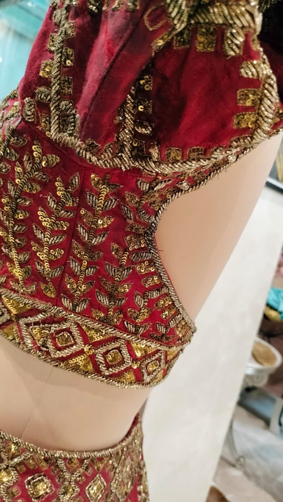 Manish Malhotra Red Embroidered Lehenga Set