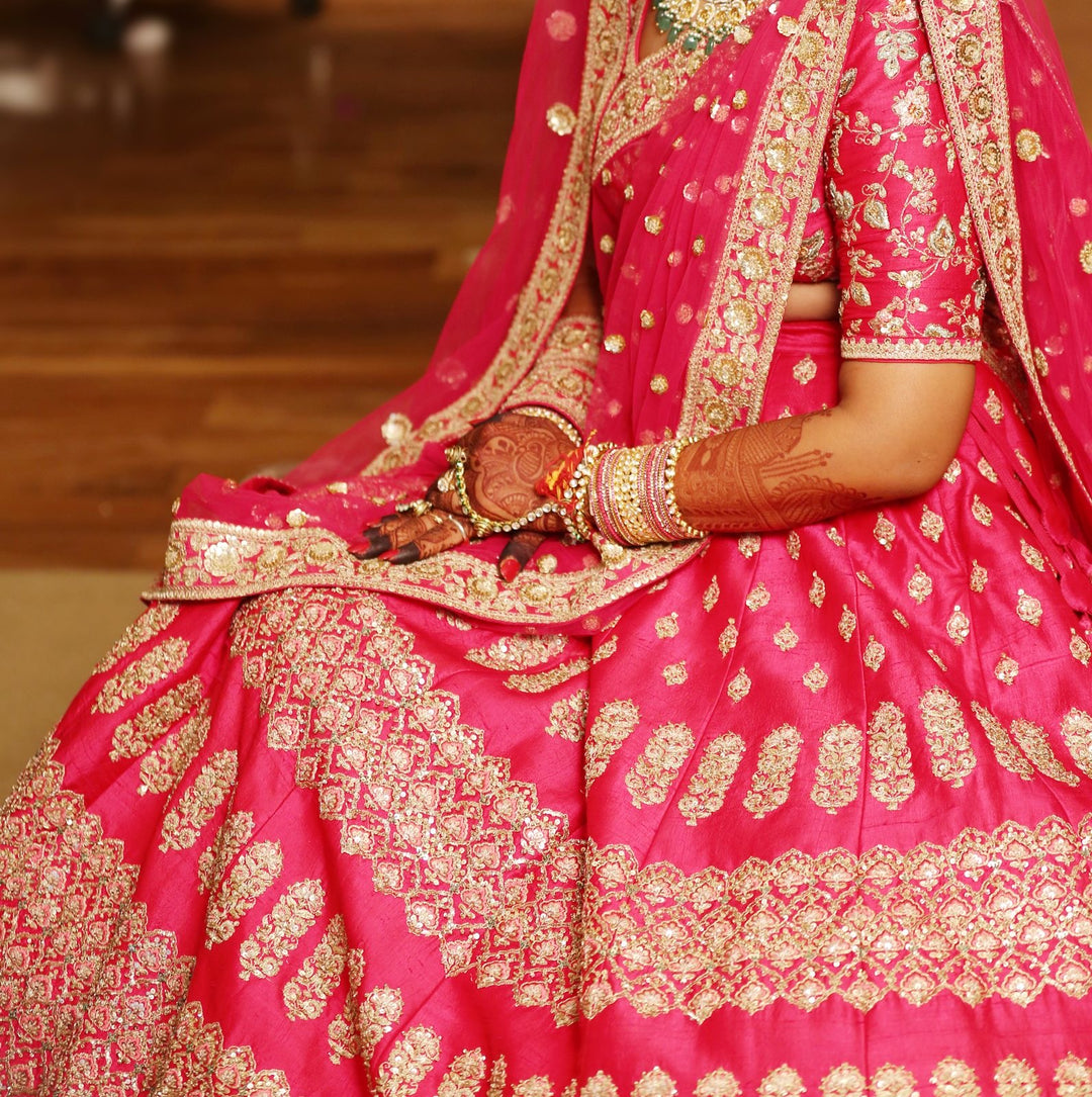 Sabyasachi Red Bridal Lehenga Set