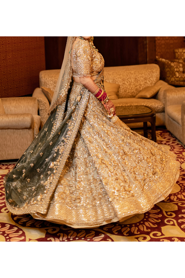 Seema Gujral gold embroidered lehenga