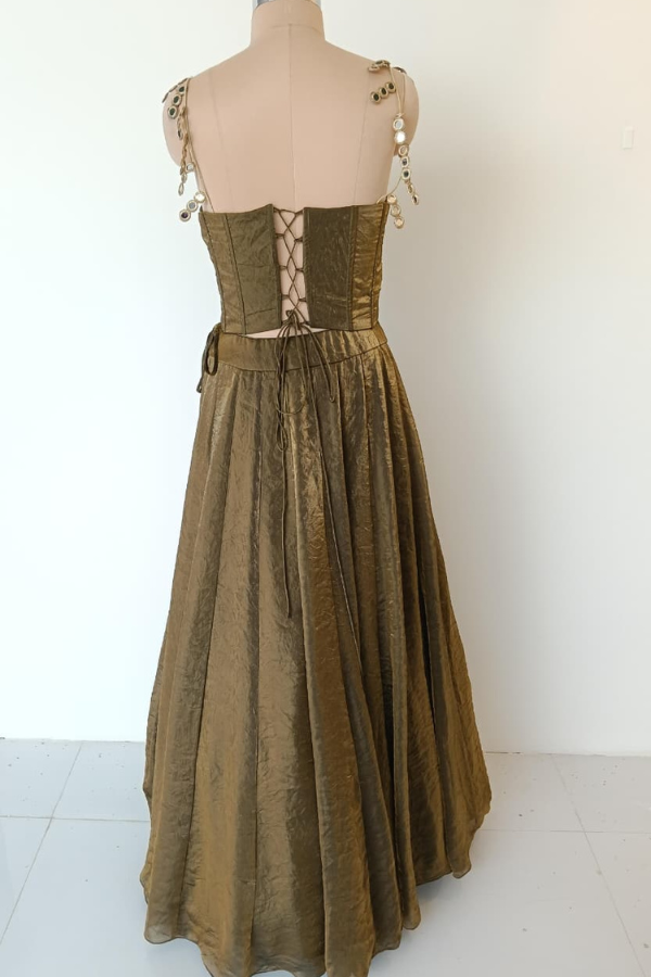 Mirror Work Corset lehenga