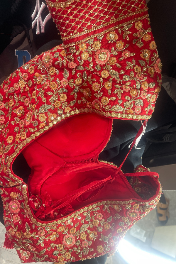 Sabyasachi red embroidered lehenga set