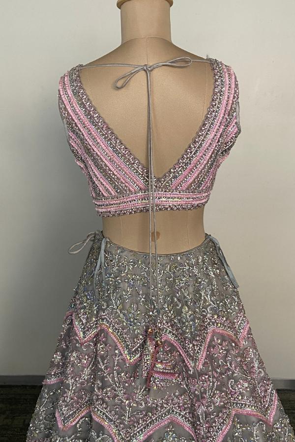 Rose tinted Shimmer lehenga set