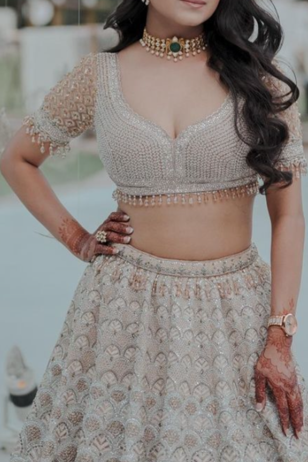 Tarun Tahiliani ivory embellished lehenga