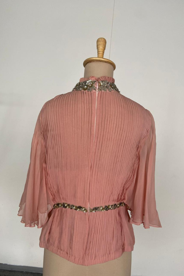 Varun Bahl dusty pink pleated top