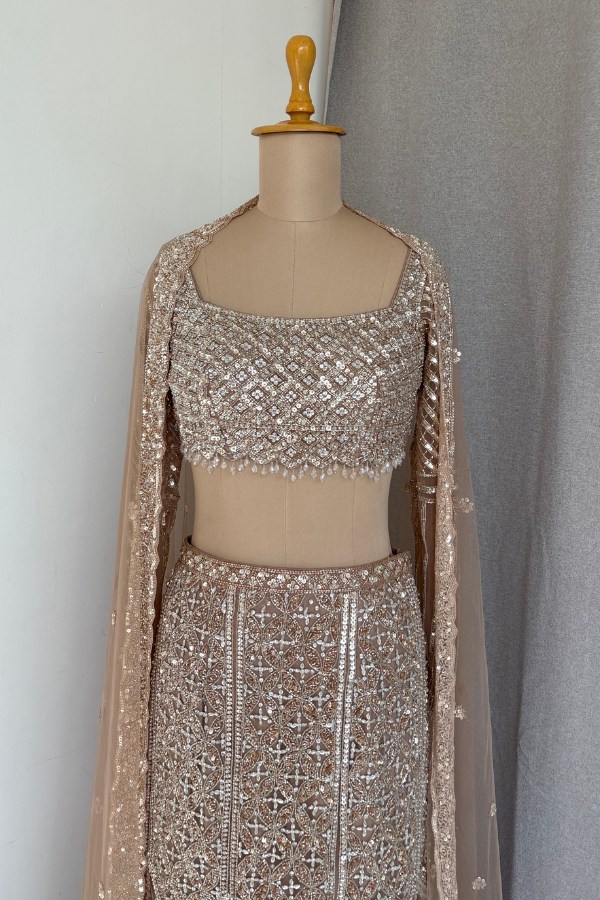 Sequin Fish-Cut Lehenga set