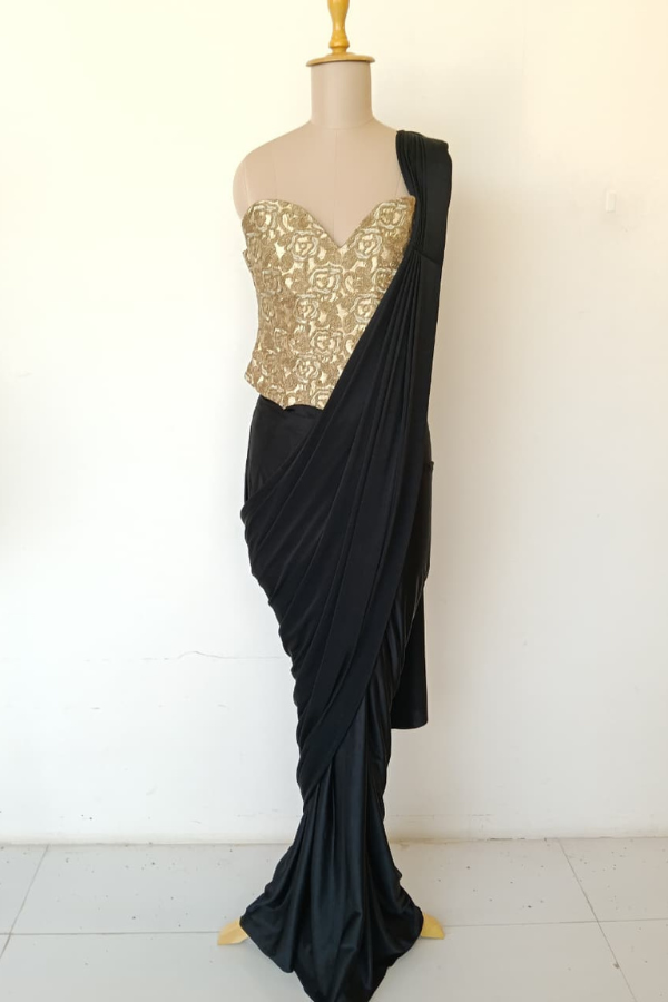 Gold Brocade Corset saree