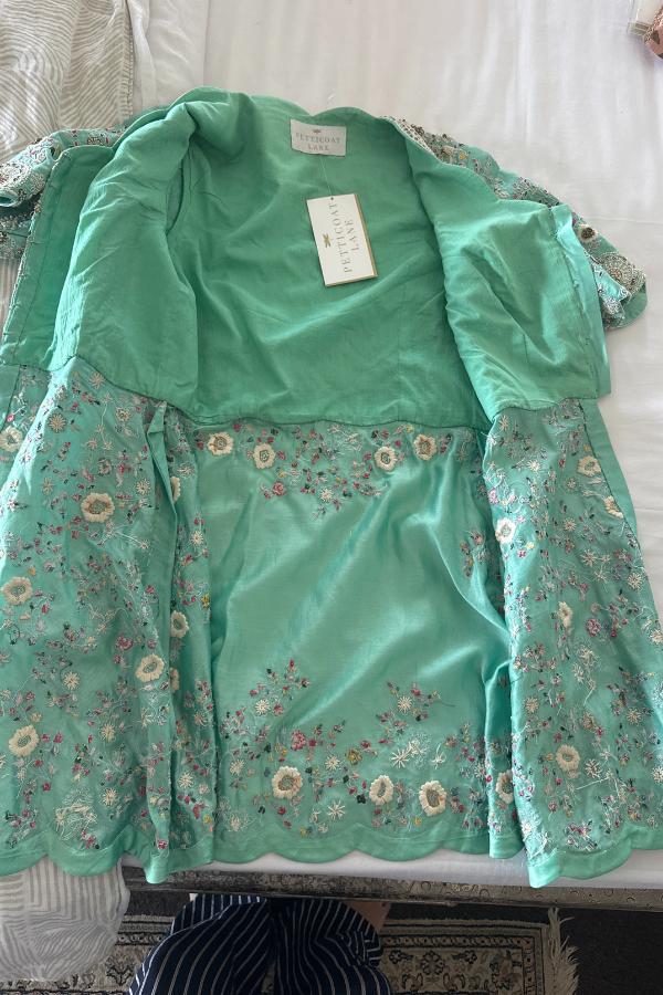 petticoat lane Mint Green Organza Sharara Set