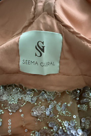 Seema Gujral Peach Embroidered Lehenga Set