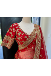 Sabyasachi red bridal lehenga