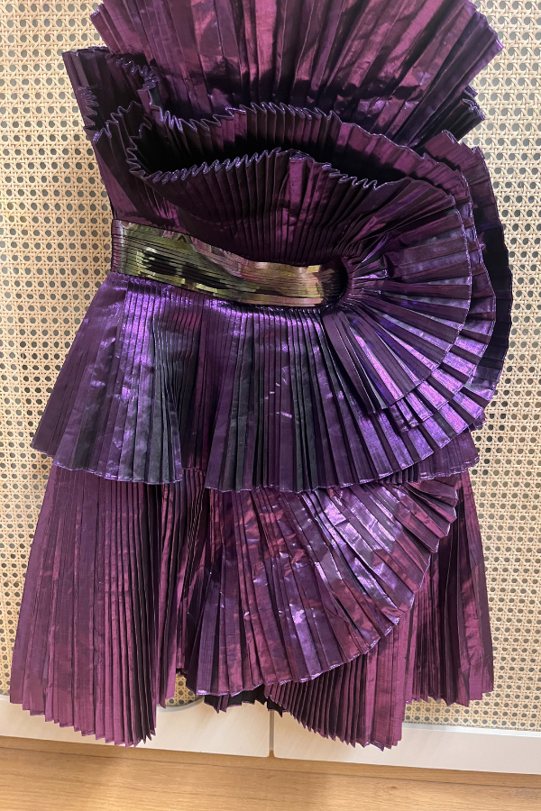 AMIT AGGARWAL Purple Metallic Chiffon Dress