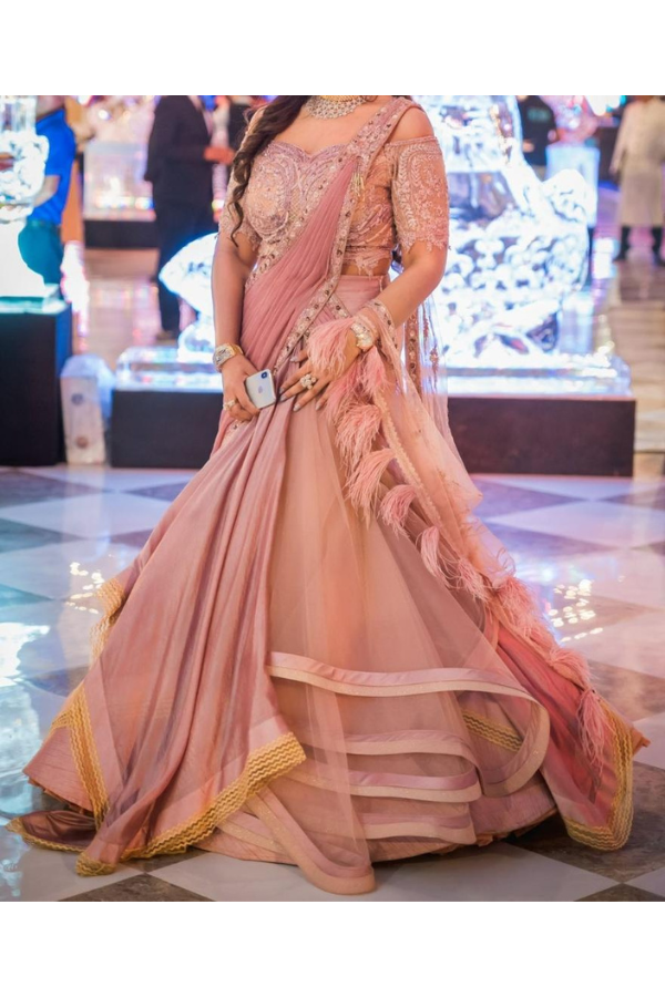 Sulakshna monga peach Lehenga set