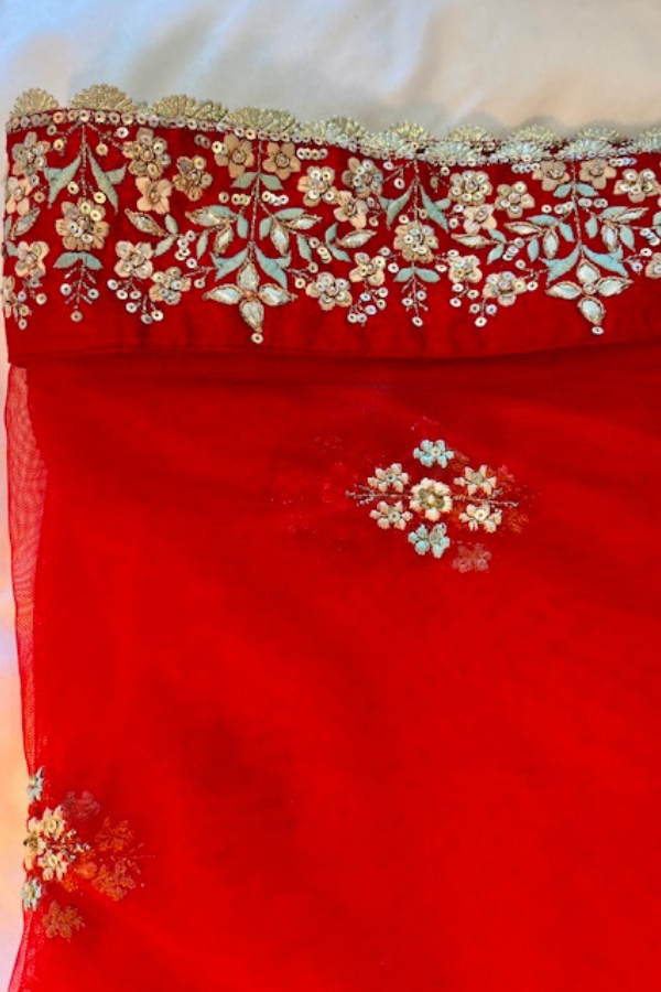 Anita Dongre Red embroidered lehenga set