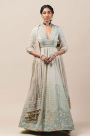 Tarun Tahiliani Mint embroidered kalidar anarkali set