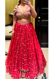 Tarun Tahiliani red skirt & top set