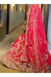 Dolly J red embroidered lehenga set