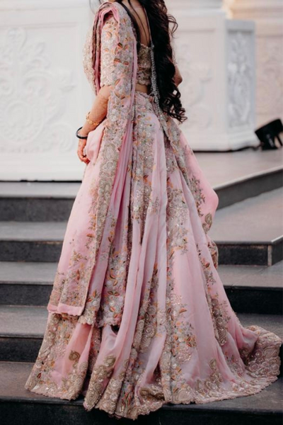 Anamika Khanna Pink embroidered lehenga