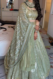 Manish Malhotra sea green lehenga set