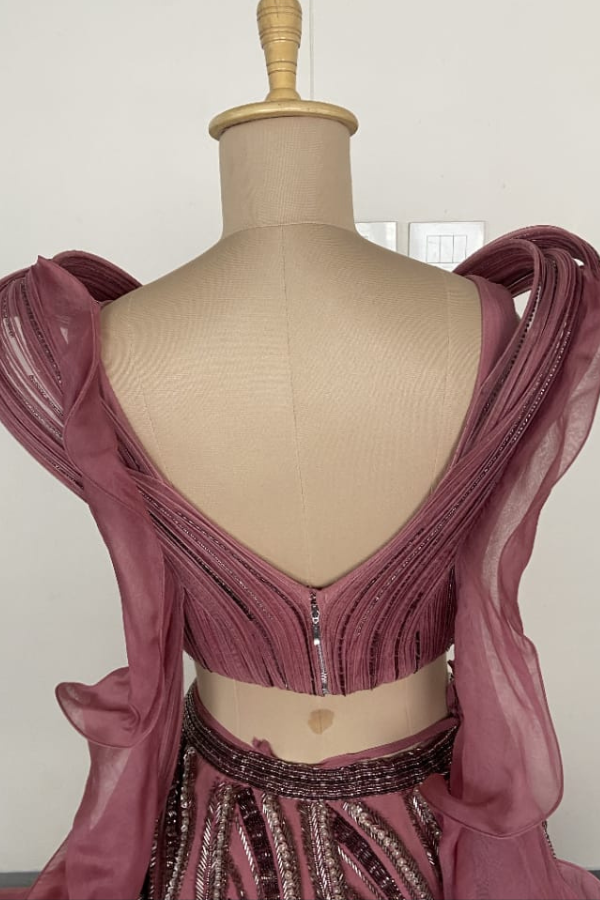 Mauve Cascade lehenga set