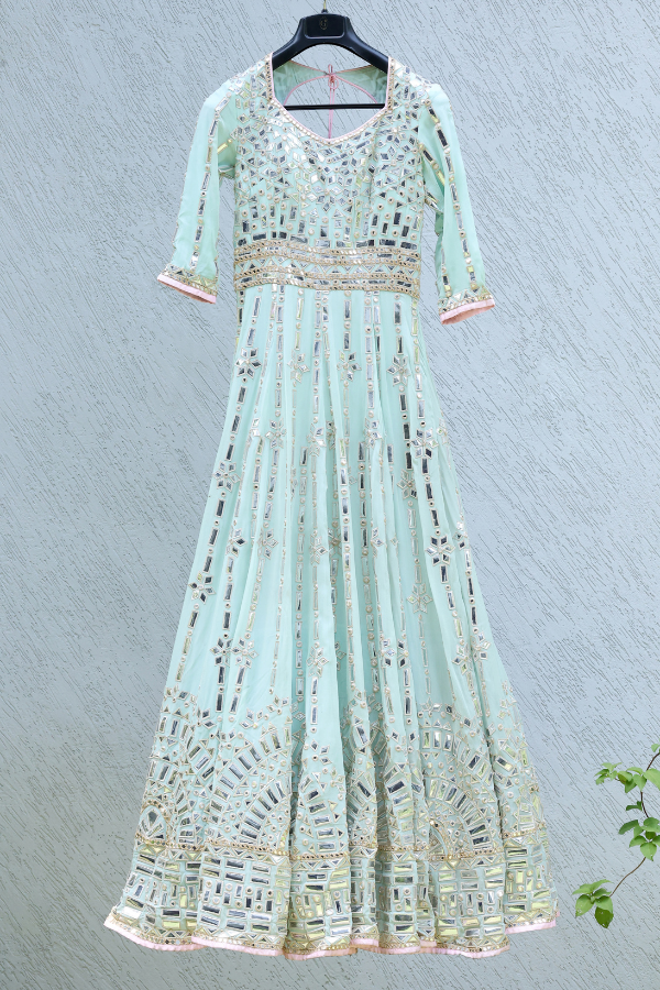 Abu jani sandeep khosla blue anarkali set