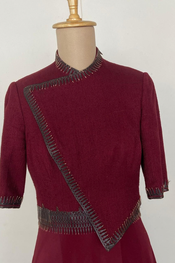 Burgundy heritage anarkali gown