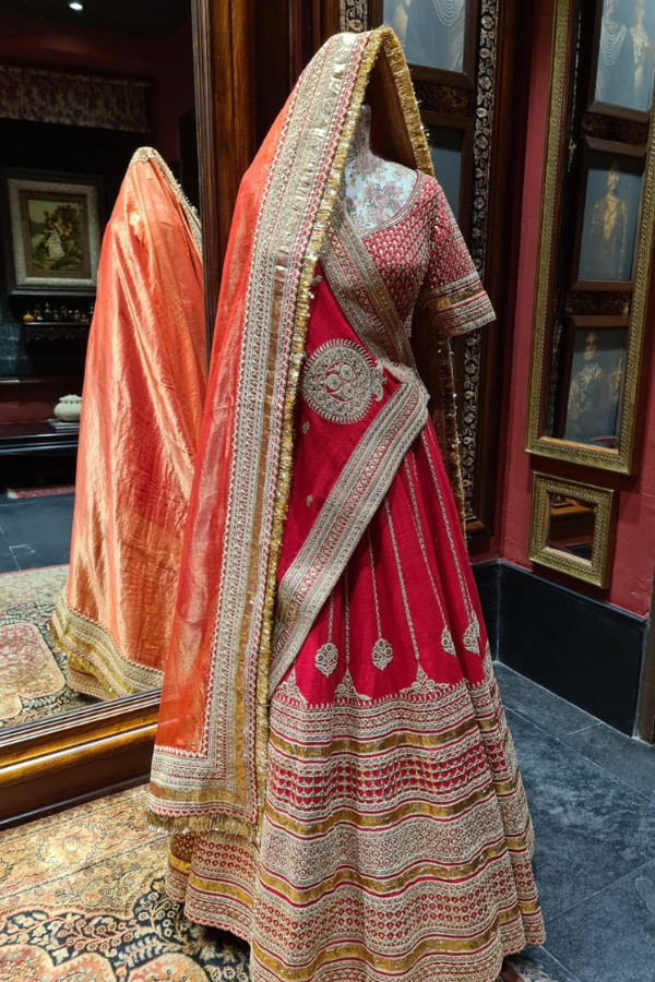 Sabyasachi red bridal lehenga