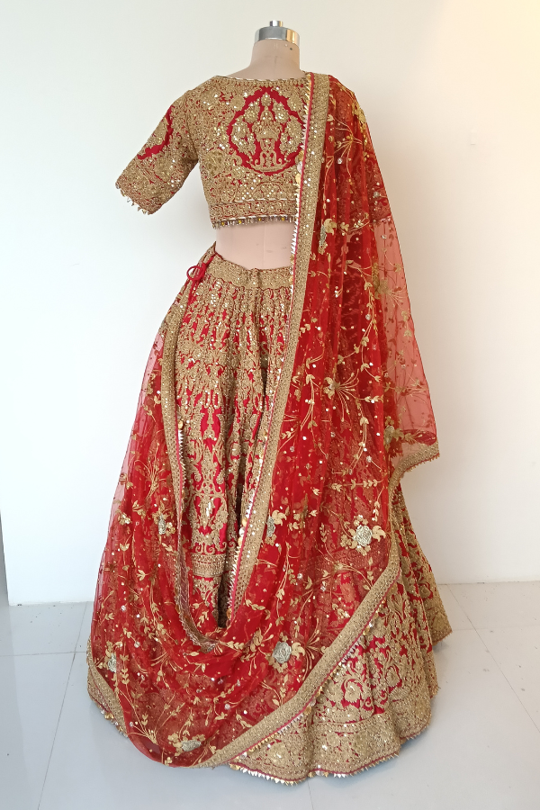 Red Heritage Bridal Lehenga set