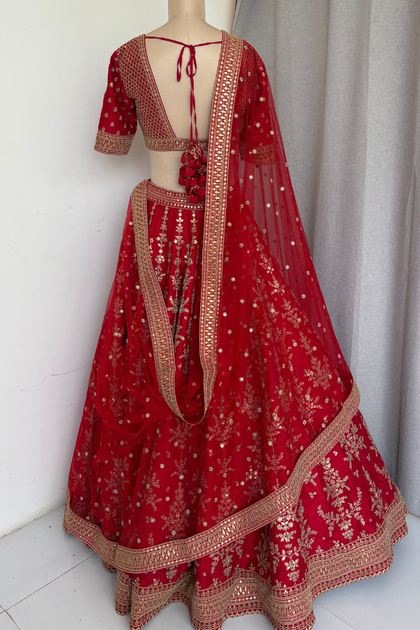 Red Zardosi Bridal Lehenga set
