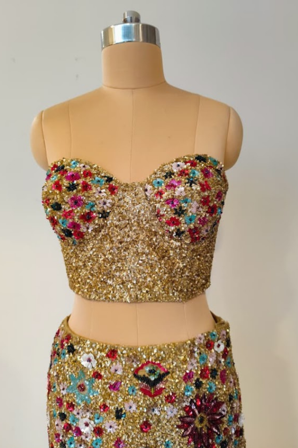 SEQUENCED FISH CUT LEHENGA SET