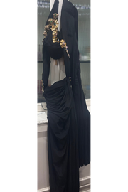 Papa don't preach black pre-draped saree