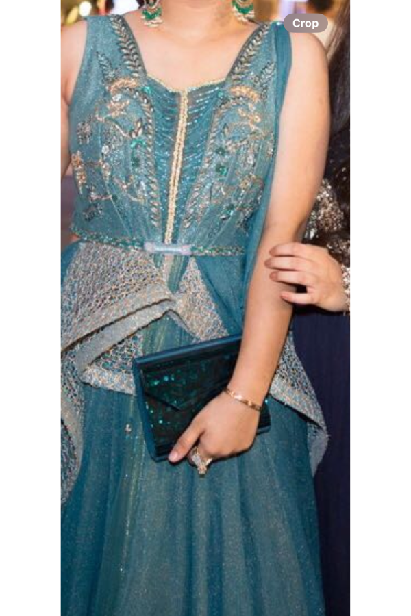 Sulakshana Monga teal embellished gown