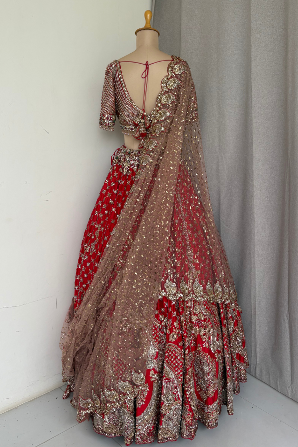 Red Embroidery Lehenga set