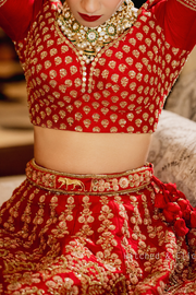 Sabyasachi red bridal lehenga