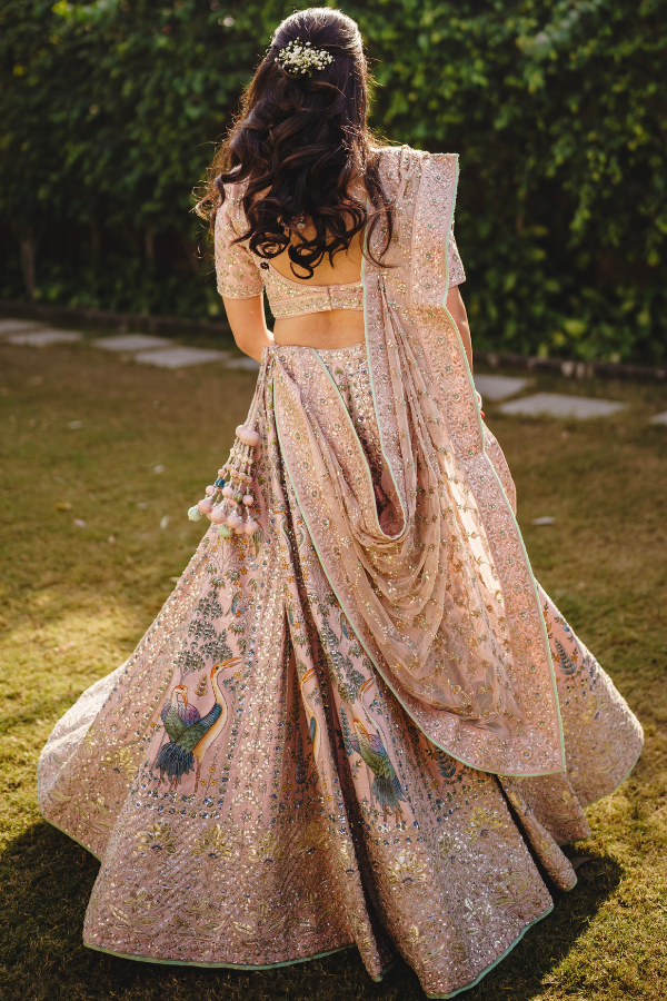 Anita Dongre Pink embroidered lehenga