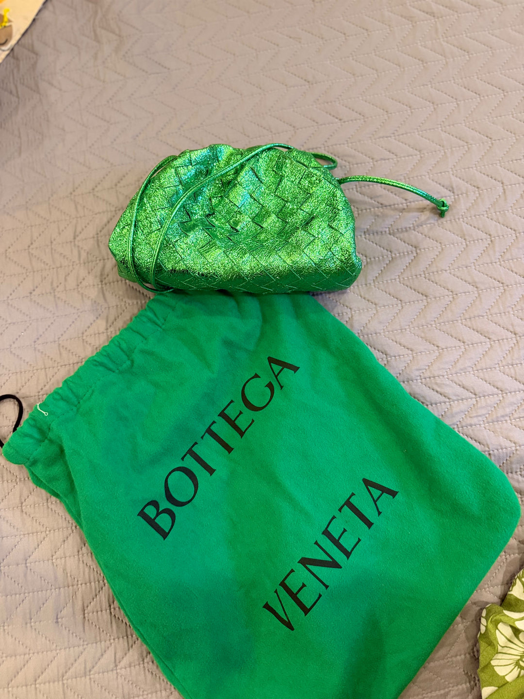 Bottega Veneta Metallic Nappa Intrecciato The Mini Pouch