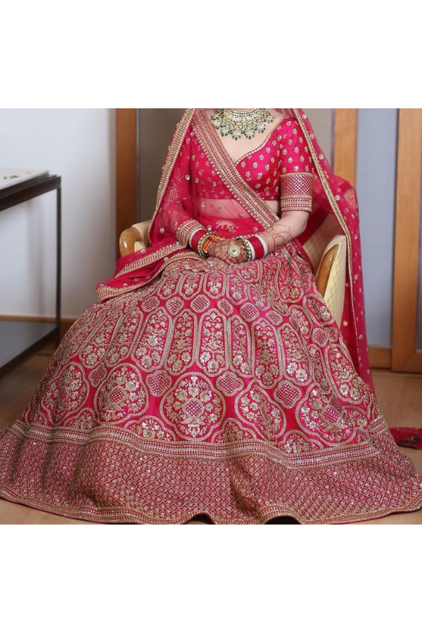 Sabyasachi Fuschia Pink bridal legenga