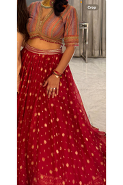 Tarun Tahiliani red skirt & top set