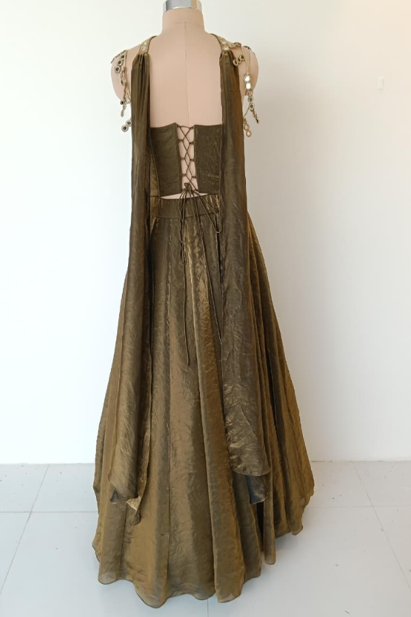 Mirror Work Corset lehenga