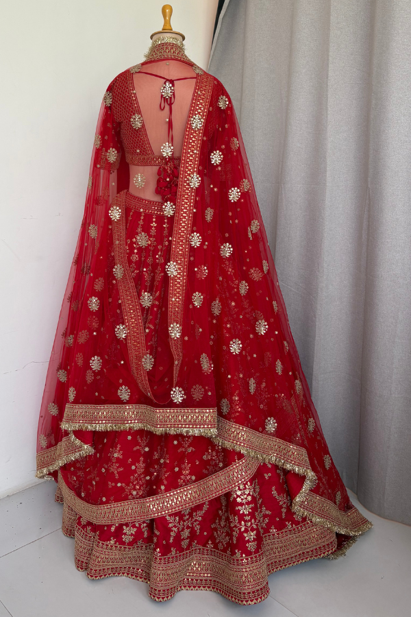 Red Zardosi Bridal Lehenga set