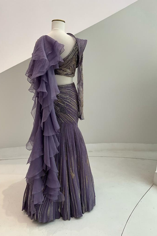 gaurav Gupta Shell Amethyst Lehenga