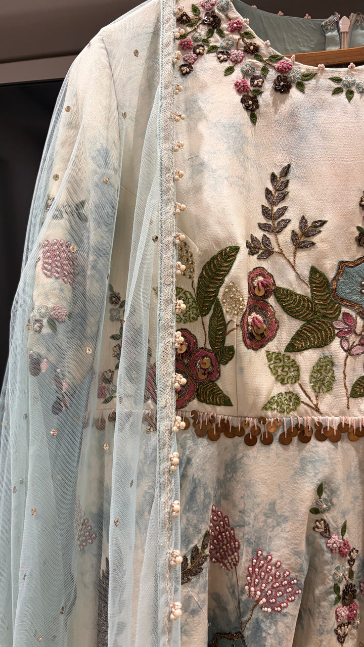 Gazal Gupta Floral Embroidered Peplum Set